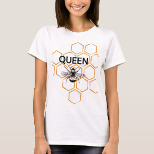 T-shirt Grande abeille et peigne à miel avec les mots "Rei