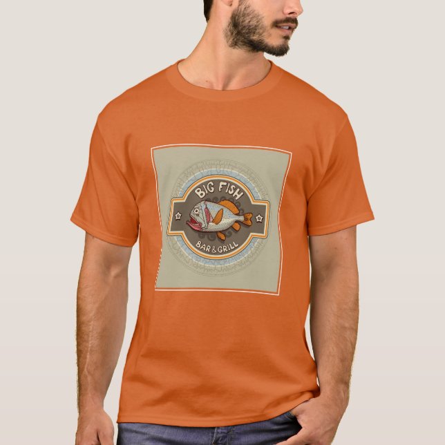 T-shirt Grande affiche de bar et grill de poissons (Devant)