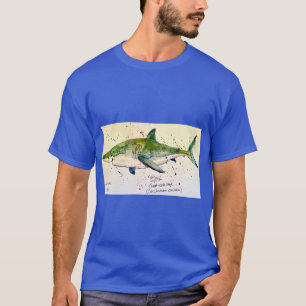 T-shirt Grande aquarelle de requin blanc par Breekha