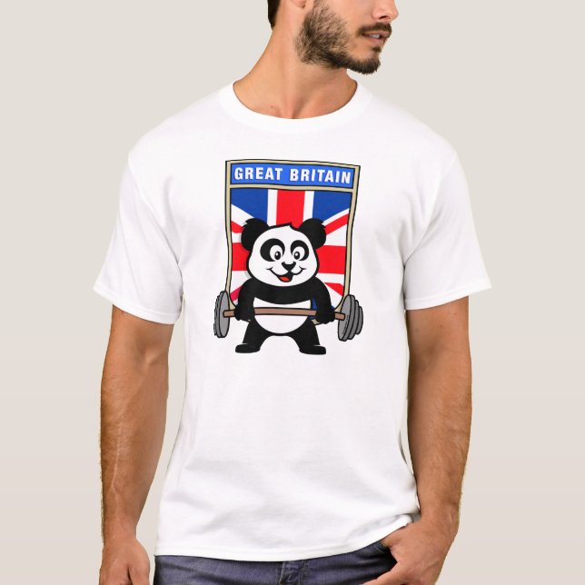 T-shirt Grande-Bretagne Panda haltère (Devant)