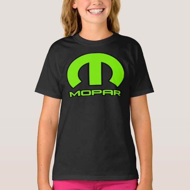 T-shirt GRANDE chaux verte M Mopar Automobilia classique T (Devant)