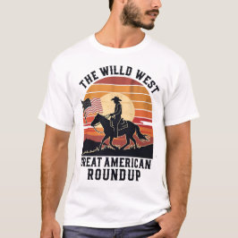T-shirt grande chemise américaine, cowboy