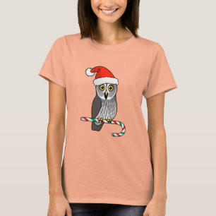 T-shirt Grande chouette grise Père Noël