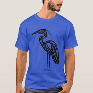 T-shirt Grande conception tribale de Héron bleu