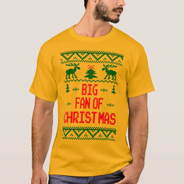 T-shirt Grande fan de chandail laid de Noël (Devant)
