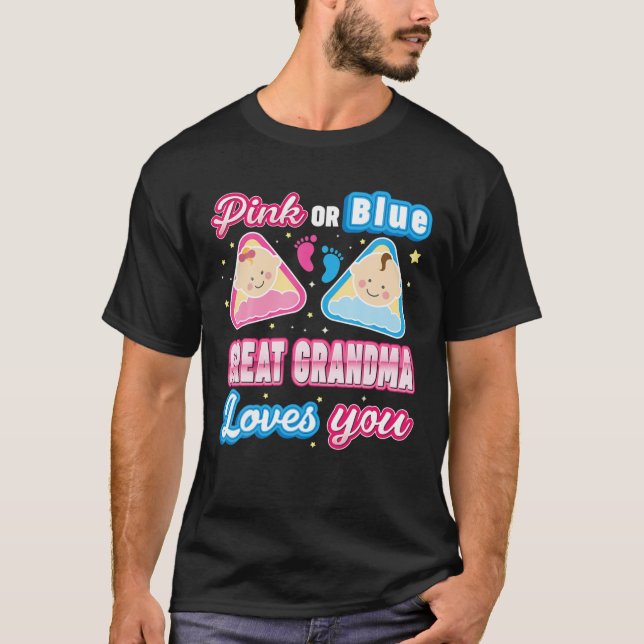 T-shirt Grande grand-mère rose ou bleue t'aime la révélati (Devant)
