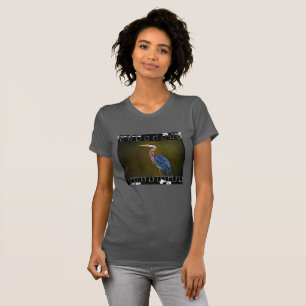 T-shirt Grande Héron Bleu Bande de Film Moderne sur la Fau