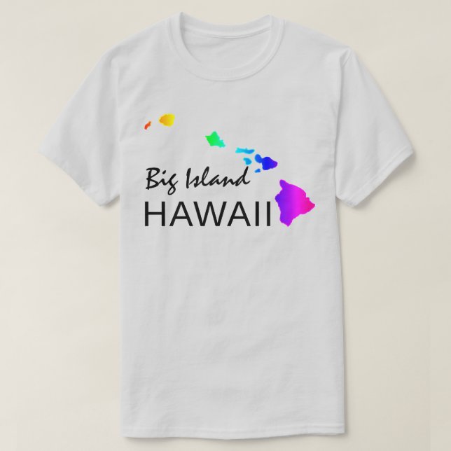 T-SHIRT GRANDE ÎLE - HAWAII ÎLES NEON RAINBOW (Design devant)