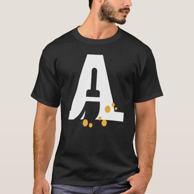 T-shirt Grande Lettre Blanche Un Alphabet Un Capital Éping (Devant)