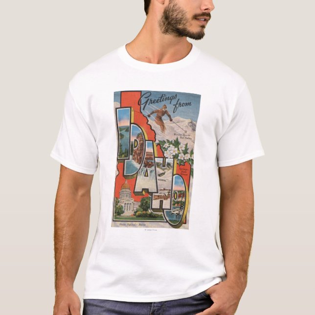 T-shirt Grande lettre ScenesIdaho de l'Idaho (ski) (Devant)