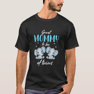 T-shirt Grande Maman D'Être De Twins Elephant Baby shower 