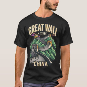 T-shirt Grande Muraille de Chine Affiche de voyage vintage