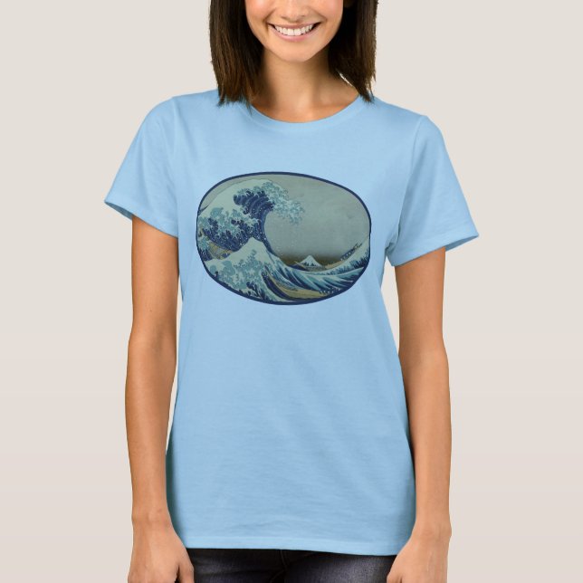 T-shirt Grande pièce en t de la vague de Hokusai (Devant)
