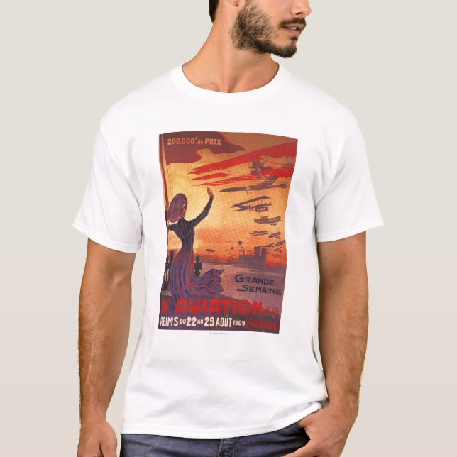 T-shirt Grande semaine d'aviation - affiche de ondulation (Devant)