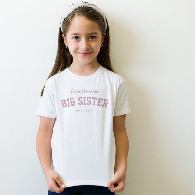 T-Shirt Grande soeur amusant sportif personnalisé rose (Créateur téléchargé)