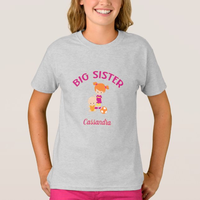 T-shirt Grande Soeur avec Frère Bébé Soeur personnalisée (Devant)