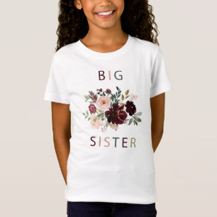 T-Shirt Grande Soeur Bourgogne Florale Aquarelle Chemise 2