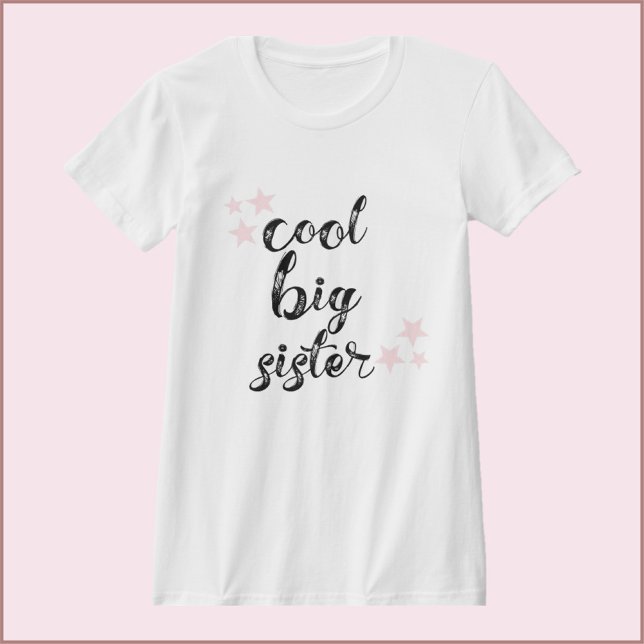 T-shirt Grande soeur Cool noire et rose (Créateur téléchargé)