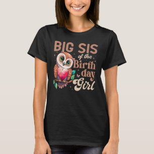 T-shirt Grande Soeur De L'Anniversaire Fille Bébé Chouette