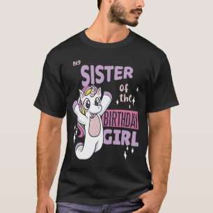 T-shirt Grande Soeur de l'anniversaire fille mignonne Unic