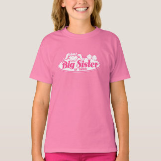 T-shirt Grande Soeur des jumeaux - Rose
