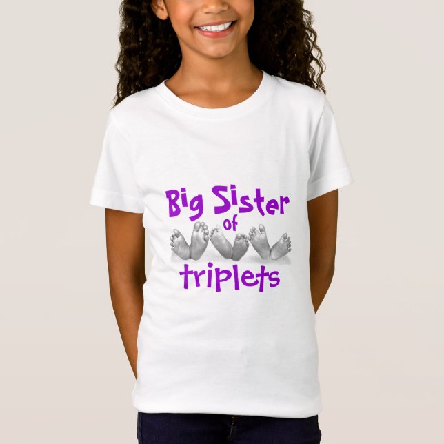 T-Shirt Grande soeur des triplets (Devant)
