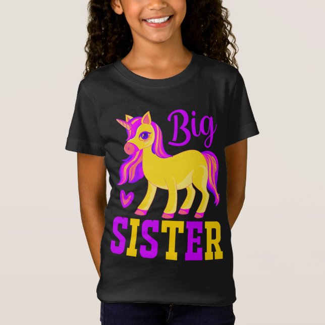 T-Shirt Grande soeur licorne magique (Devant)