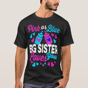 T-shirt GRANDE SOEUR rose ou bleu vous aime mignonne