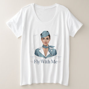 T-Shirt grande taille pour femmes Hôtesse de l'air