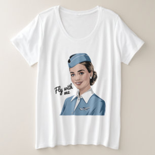 T-Shirt grande taille pour femmes Hôtesse de l'air