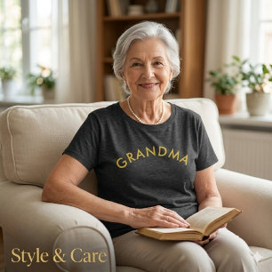 T Shirt Grande Taille Texte Grand-Mère Personnalis