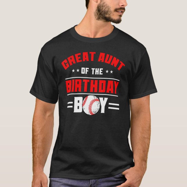 T-shirt Grande Tante De L'Anniversaire Boy Baseball Thème  (Devant)