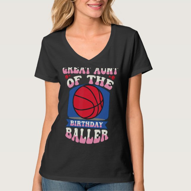 T-shirt Grande Tante Du Thème De Basketball Anniversaire (Devant)