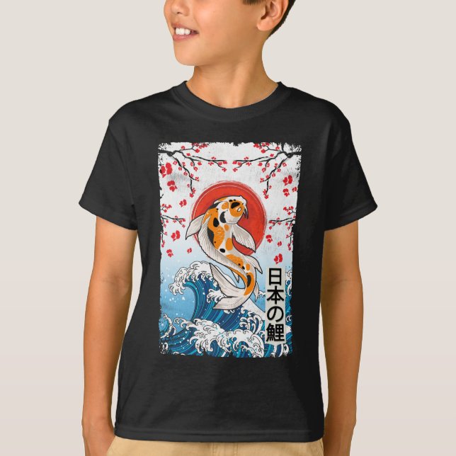 T-shirt Grande vague au large de Kanagawa Cerry Blossom Po (Devant)
