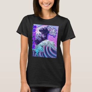 T-shirt Grande vague au large de Kanagawa Vaporwave Glitch
