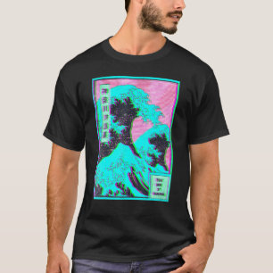 T-shirt Grande Vague au large de Kanagawa Vaporwave Glitch