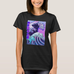 T-shirt Grande vague au large de Kanagawa Vaporwave Glitch