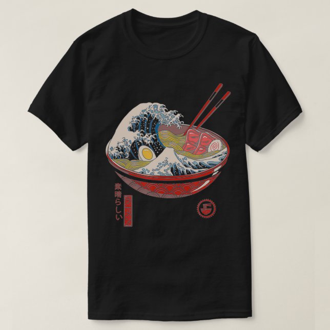 T-shirt Grande vague de Ramen (Design devant)