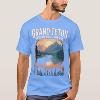 T-shirt Grandeton Parc National Wyoming Camping Randonnée