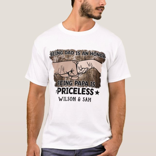 T-shirt Grandfather | Being Papa Is Priceless | Father (Devant)