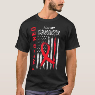 T-shirt Grandgirl Maladie de coeur drapeau de sensibilisat