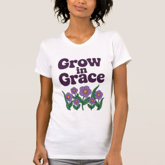 T-shirt Grandir en grâce - Art Floral violet paisible