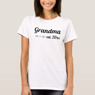 T-shirt Grandma de script Lettré à la main Année établie