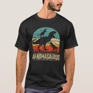 T-shirt Grandma Dinosaur T Rex Grandmasaurus 2 enfants