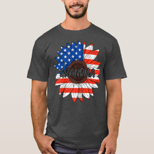 T-shirt Grandma femme 4 juillet USA Sunflower Cute Gran