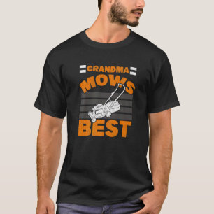 T-shirt Grandma Mows Meilleure grand-mère Gardener Laine t