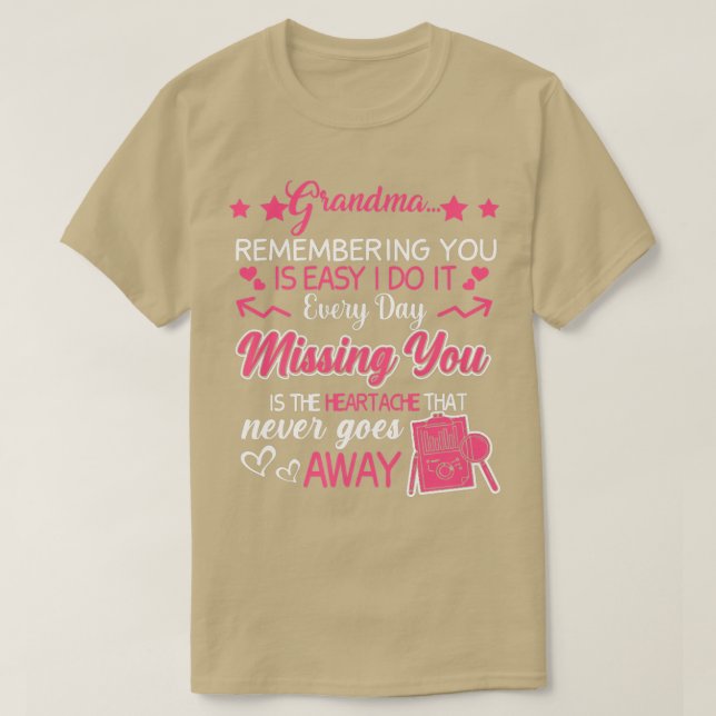 T-shirt Grandma remembering you is easy do it every day mi (Design devant)