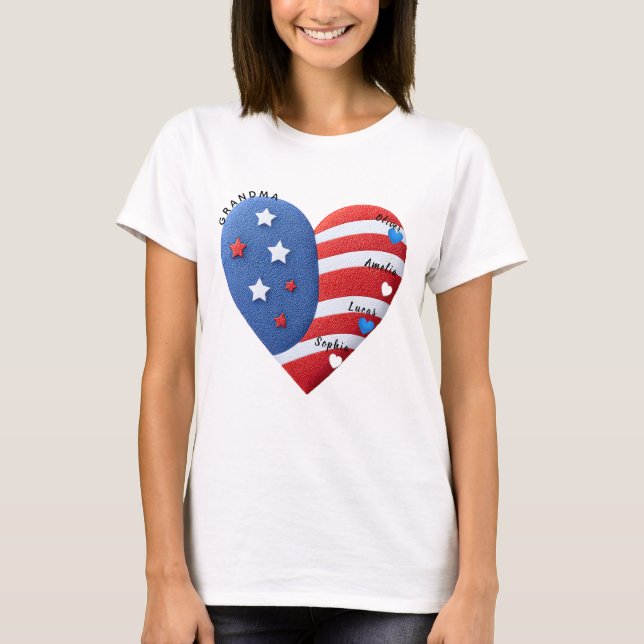 T-shirt ​"Grandma’s Pride" Flag-Heart Tee (Devant)