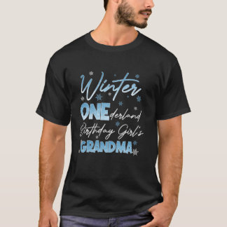T-shirt Grandma Winter Onederland 1er Anniversaire Flocon