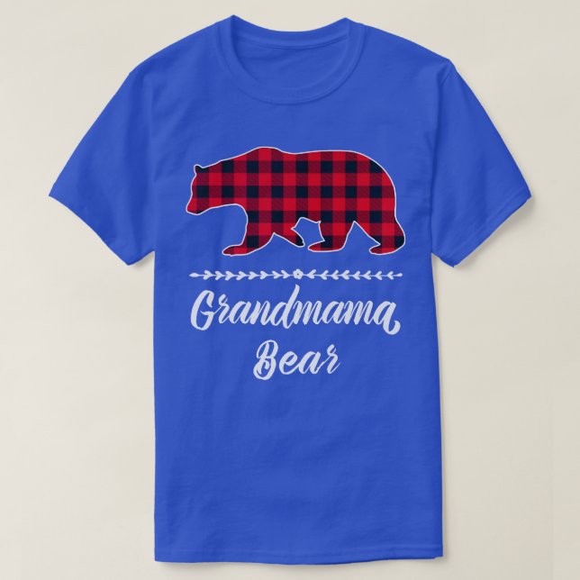 T-shirt Grandmama Bear Red Buffalo Check Plaid Fun Grandma (Design devant)